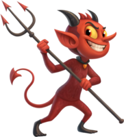 Sinister devil with glowing eyes and sharp horns clipart. . png
