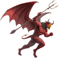 Fiery devil with glowing eyes and sharp horns clipart. . png