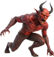 Cursed devil with sharp horns and glowing eyes clipart. . png