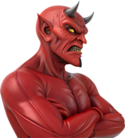 Dark creature with glowing eyes and sharp horns clipart. . png