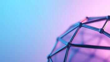 A geometric structure with a gradient background, showcasing design elements. photo