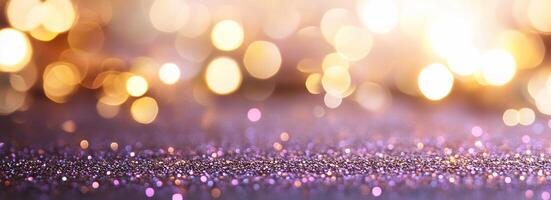 A shimmering background with bokeh lights and glittery surface. photo