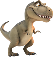 Dynamic T Rex Cartoon in a Colorful Illustration. . png