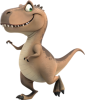Energetic T Rex Cartoon in a Joyful Animation. . png