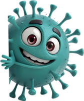 Wacky Cartoon Virus with Goofy Face and Playful Look. . png