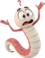 Cheerful animated worm character with a playful and friendly look. . png