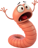 Playful worm character design with a bright and joyful appearance. . png