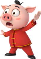 Digital Art of Zhu Bajie Pigsy Cartoon for Creative Use. . png