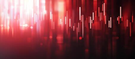 Abstract digital visualization with red and white vertical lines. photo