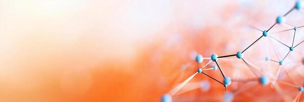 Abstract representation of molecular structures on a colorful background. photo