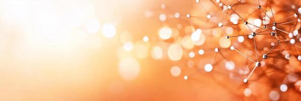 Abstract representation of molecular structures with a warm gradient background. photo
