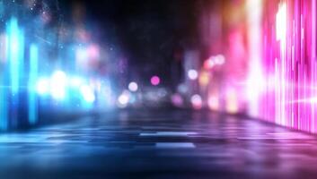 A vibrant, abstract digital landscape with colorful light effects. photo