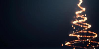 A glowing spiral of lights resembling a Christmas tree. photo
