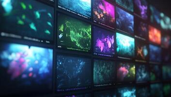 A vibrant display of underwater scenes in a digital format. photo