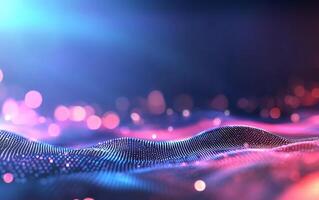 Abstract waves of light and color create a dynamic visual experience. photo