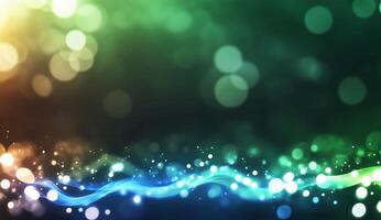 Abstract colorful background with bokeh effects and flowing lines. photo