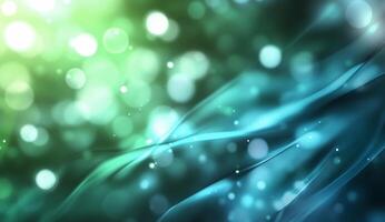 Abstract illustration with soft waves and glowing bokeh effects. photo