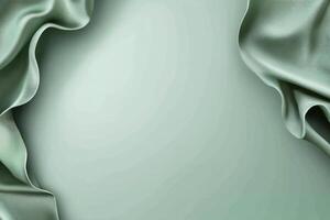 Soft green fabric drapes create an elegant and calming background. photo