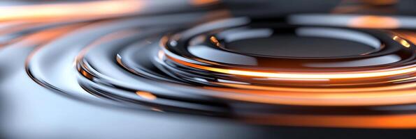 Abstract image of rippling water with glowing orange highlights. photo