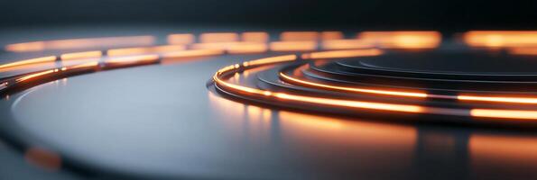 Abstract glowing lines create a dynamic, futuristic visual effect. photo