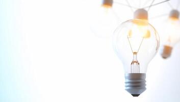 Light bulb with many bulbs on a white background photo