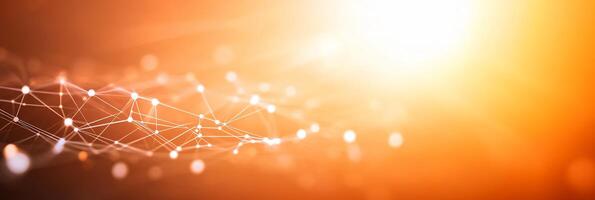 Abstract visualization of interconnected nodes and light effects. photo