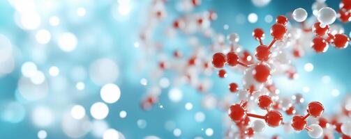 Abstract molecular structure with a blurred background. photo