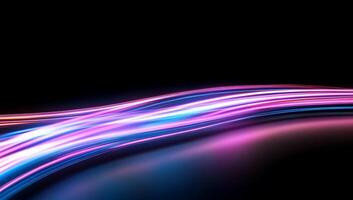 Abstract colorful light waves on a dark background. photo