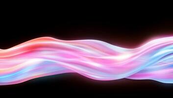 Abstract flowing waves of light in vibrant colors against a dark backdrop. photo