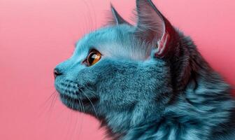 Close-up profile of a blue cat photo