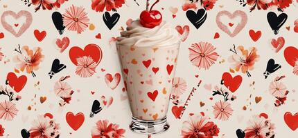 Valentines milkshake design photo