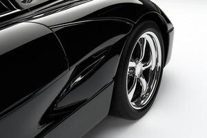 A black sports car on a white background photo