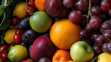 Vibrant array of fresh fruits photo