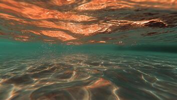 Underwater view of shimmering water photo