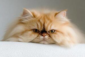 Fluffy Persian cat resting photo