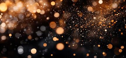 Sparkling Golden Bokeh Background photo