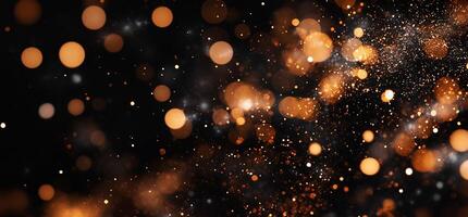 Festive Golden Bokeh Background photo