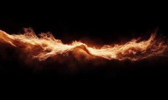Abstract fiery, flowing waves against a dark background photo