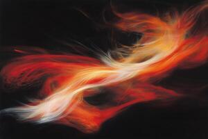 Abstract fiery movement against a dark background photo