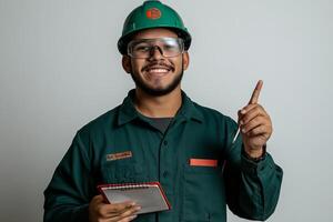 Smiling worker in uniform photo