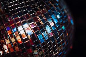 Colorful disco ball close-up photo