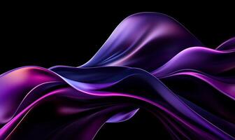 Abstract, flowing fabric in vibrant purples and blues. Fluid, dynamic, and smooth textures photo