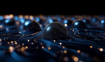 Abstract sphere design with flowing lines and golden details photo