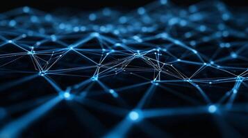 Abstract network of interconnected nodes. Intricate network structure photo