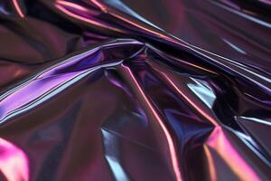 A shiny metallic fabric with a purple and blue color photo