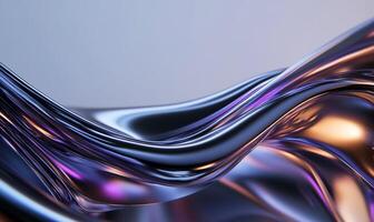 Abstract flowing metallic forms photo
