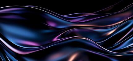 A black background with a blue and purple wave photo