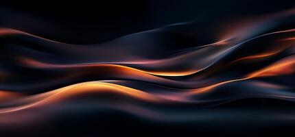 Dark, flowing waves with orange highlights photo