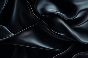 Dark, flowing fabric with elegant, smooth folds photo