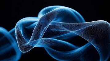 Abstract blue digital wave, swirling, mesh photo